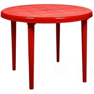 Стол пластиковый круглый 811-130-0022, D 90 см, цвет: красный