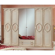 Шкаф с зеркалами Роза (бежевый, ширина 275 см)