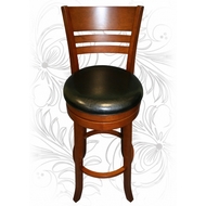 Барный деревянный стул 9393 вращающийся, кожзам черный