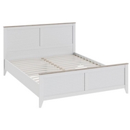 Двуспальная кровать (1600) серии Ривьера СМ-241.01.001, каркас - дуб бонифацио, фасад - белый