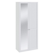 Шкаф для одежды с 1-ой глухой и 1-ой зеркальной серии Ривьера СМ-241.22.002R, каркас/фасад - белый
