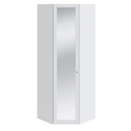 Шкаф угловой с 1-ой дверью с зеркалом серии Ривьера СМ-241.23.003, каркас/фасад - белый