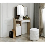 Туалетный стол серии София Т1, каркас - дуб сонома, фасад - белый