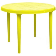 Стол пластиковый круглый 811-130-0022, D 90 см, цвет: желтый