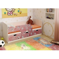 Кровать детская Минима (дуб атланта-хеллоу китти)