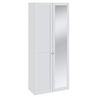 Шкаф для одежды с 1-ой глухой и 1-ой зеркальной серии Ривьера СМ-241.22.002L, каркас/фасад - белый