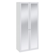 Шкаф для одежды с 2-мя зеркальными дверями серии Ривьера СМ-241.22.102, каркас/фасад - белый