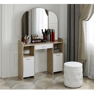 Туалетный стол серии София Т2, каркас - дуб сонома, фасад - белый